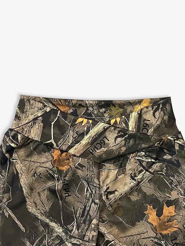 Women's Camo Print Flare Leg Sweatpants, Casual Comfy Bell Bottom Trousers for Daily Wear, Ladies Bottoms for All Seasons