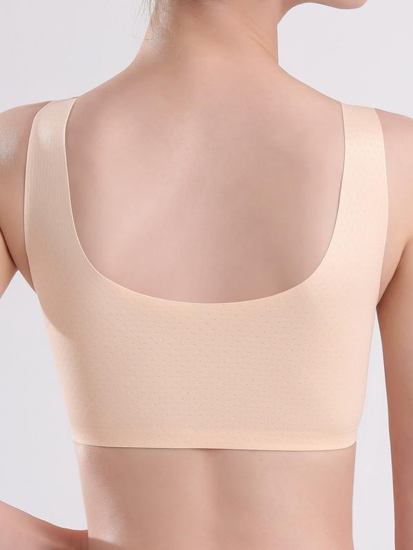 3Pcs Comfy Seamless Wireless Bralette - Soft, Breathable, Removable Padded, Sheer, Solid Color, Knit Fabric, Casual Style for Women - Perfect for Everyday Wear Womenswear Underwear