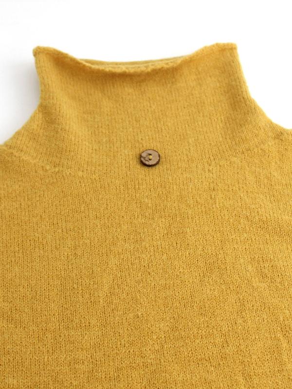 Women's Solid High Neck Sweater Vest, Casual Button Jumper Vest for Spring & Fall, Fashion Women's Knitwear for Daily Wear