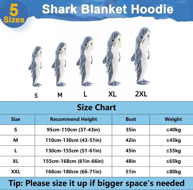 Shark Blanket Hoodie Onesie Wearable Sleeping Bag Soft Cozy Pajama Christmas Costume Comfort Overalls Clothing Suits Womenswear