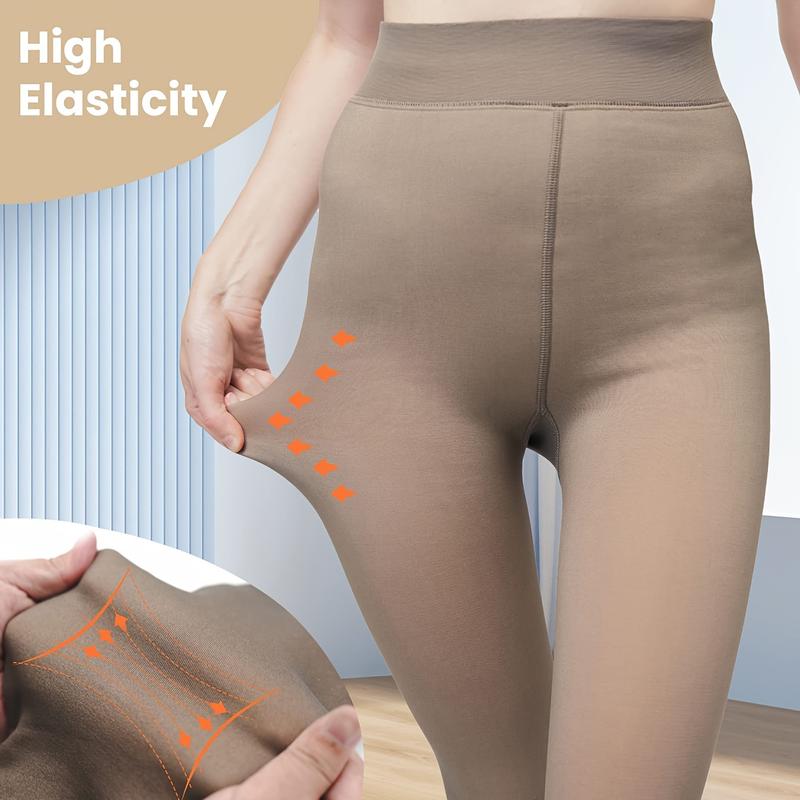 Warm pantyhose with transparent thick leggings at the bottom for warmth and slimming, perfect for pairing with short skirts, high heels, and more.