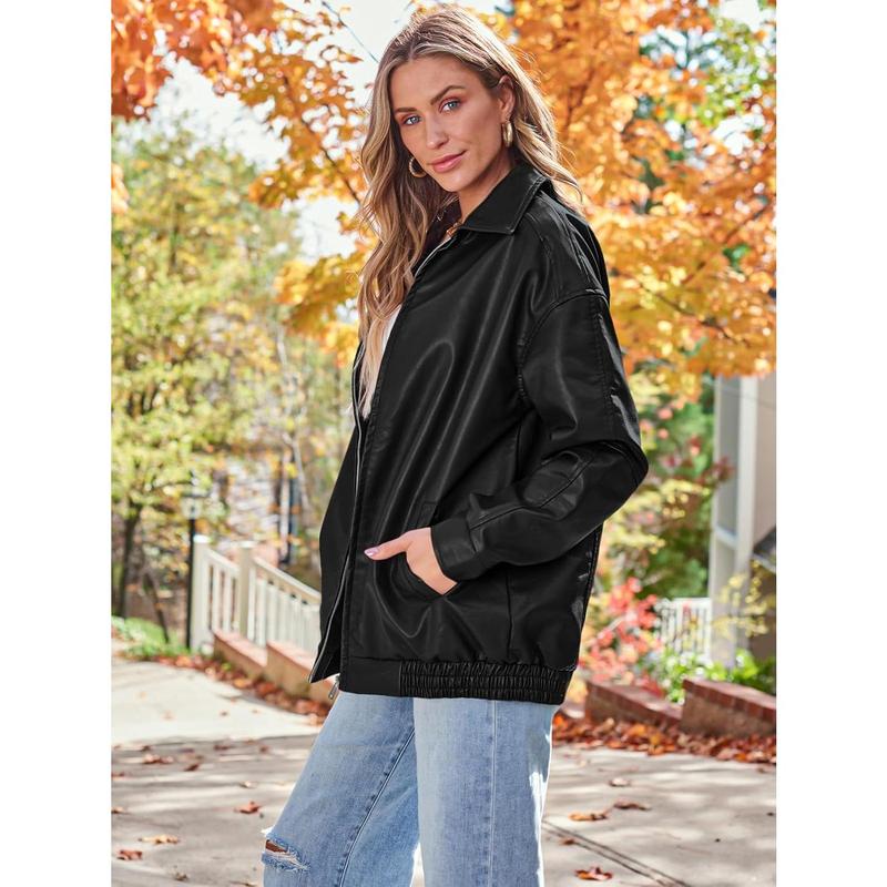 Womens Oversized Leather Jackets Faux Suede Fall Fashion Motorcycle Coats Winter Outfits Clothes 2024 sports jacket detachable jacket