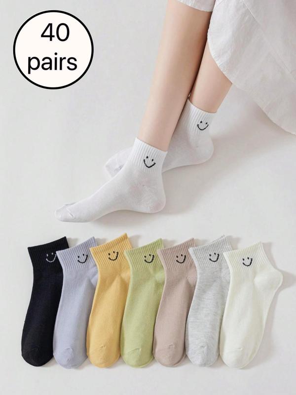 Women's Chic Cartoon Print Fitted Crew Socks, Casual Moisture Wicking Socks, Breathable Socks for Lady Daily Wear, Gifts for Her, Holiday Wear 2024, Summer Wear 2024