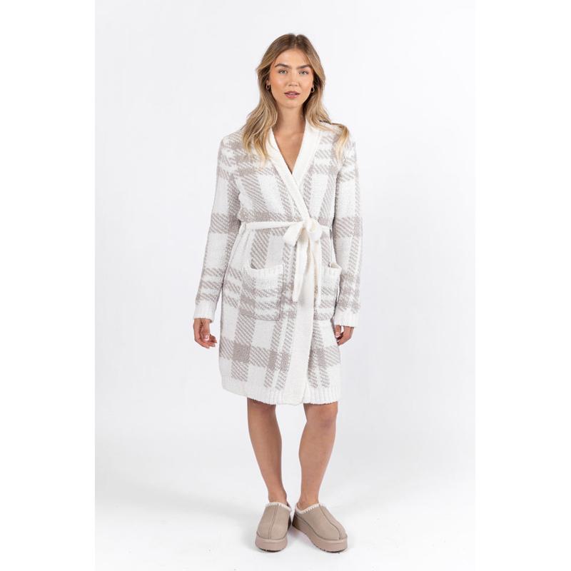 It Was All A Dream Grey Plaid Robe