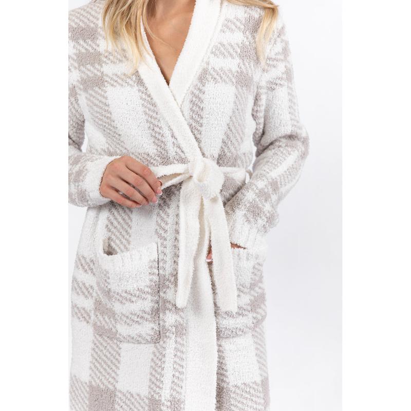 It Was All A Dream Grey Plaid Robe