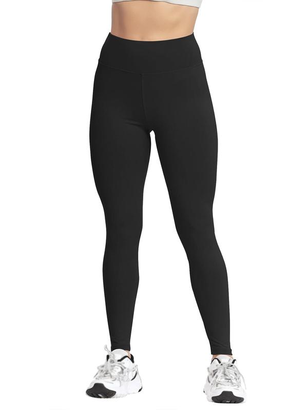 Women's Solid High Waist Leggings, Casual Comfy Breathable Skinny Pants for Daily Wear, Leggings for Women, Ladies Bottoms for All Seasons