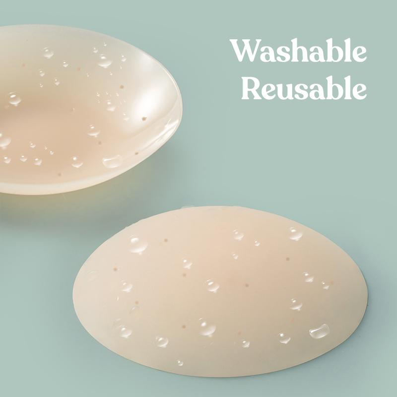 HSIA Breathable Non-Adhesive Reusable Washable Invisible Seamless Silicone Nipple Pasties Breasts Covers