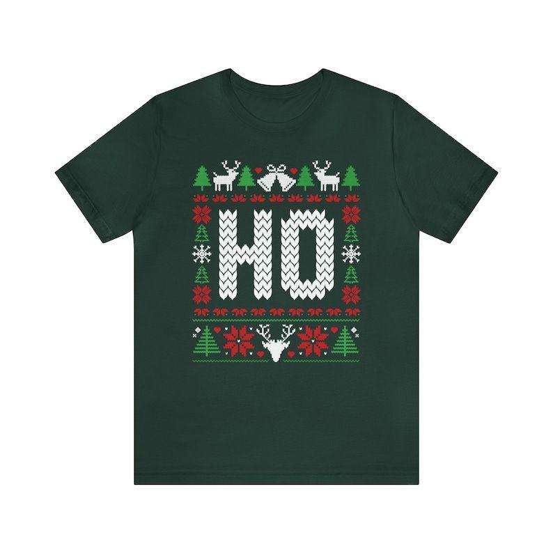 Funny Couples Ugly Christmas T-Shirt, Unisex Couples Sweater Matching Ugly Christmas Shirt, Where My Ho At, Party T-Shirt