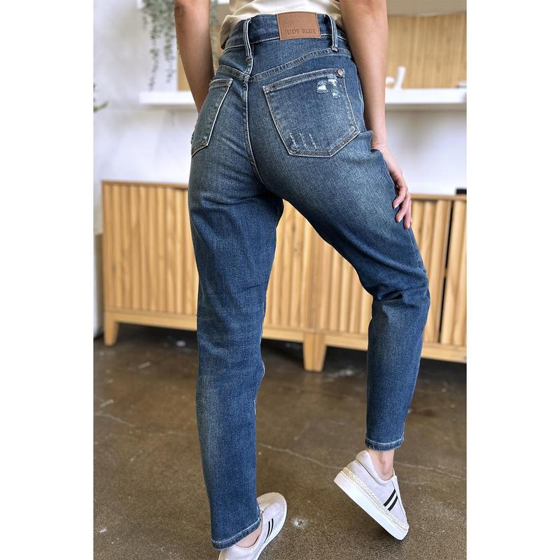 Judy Blue Full Size Tummy Control High Waist Slim Jeans trendy jean judy blue high waist garment