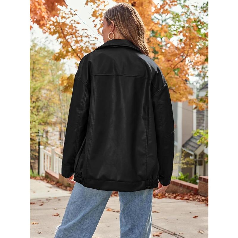 Womens Oversized Leather Jackets Faux Suede Fall Fashion Motorcycle Coats Winter Outfits Clothes 2024 sports jacket detachable jacket