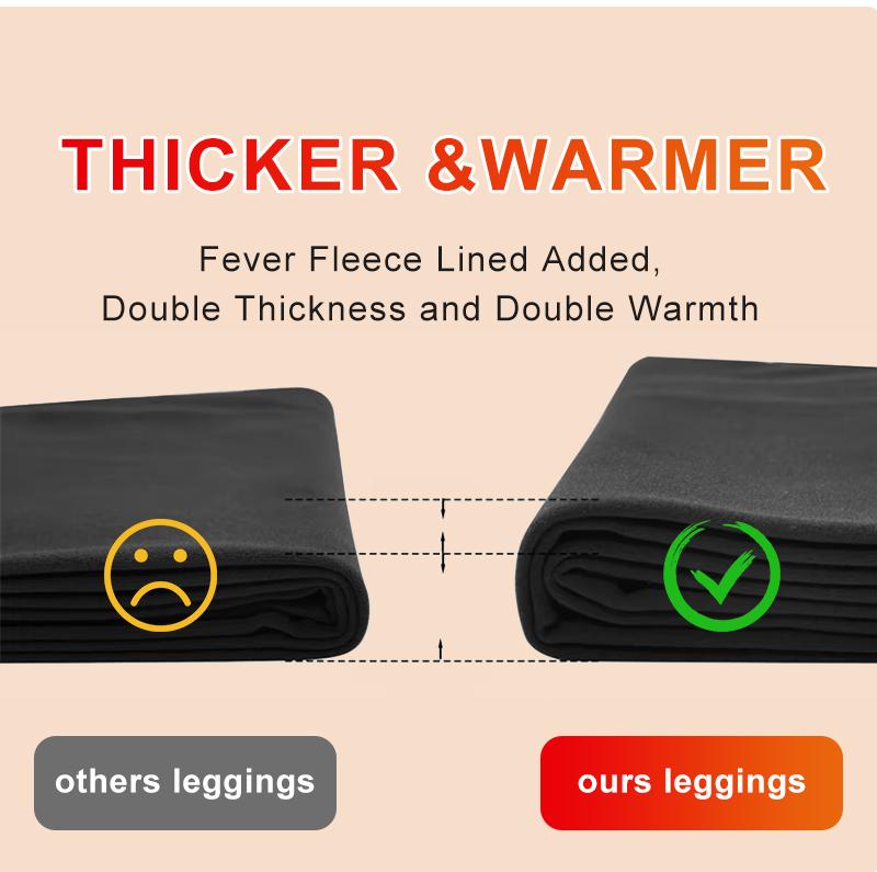 Women's Thermal Fleece Lined High Waisted Leggings, Solid Color Knit Fabric, Warm Comfort Fit for Fall and Winter Womenswear Bottoms