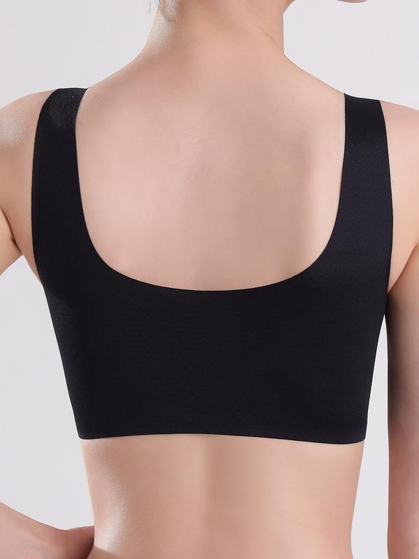 3Pcs Comfy Seamless Wireless Bralette - Soft, Breathable, Removable Padded, Sheer, Solid Color, Knit Fabric, Casual Style for Women - Perfect for Everyday Wear Womenswear Underwear