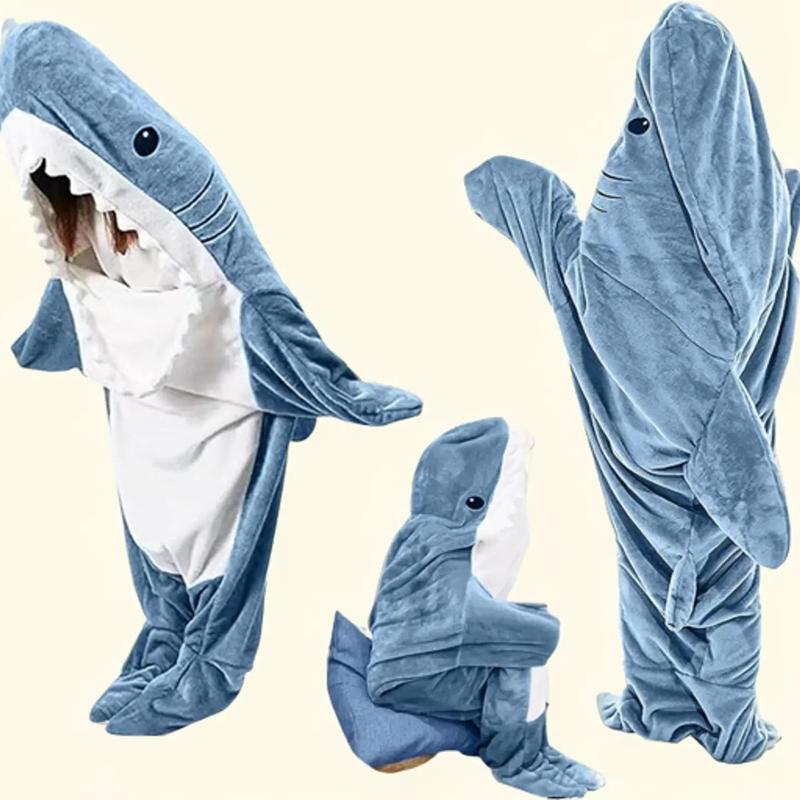 Shark Blanket Hoodie Onesie Wearable Sleeping Bag Soft Cozy Pajama Christmas Costume Comfort Overalls Clothing Suits Womenswear