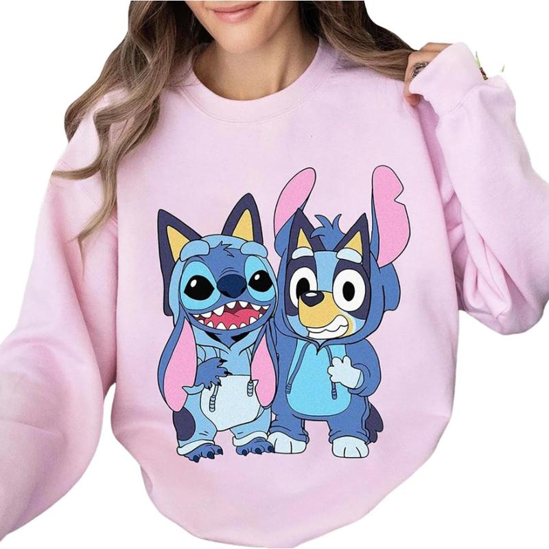 Blueyy Stitchh Sweatshirt Blueyy Family Christmas Sweatshirt Blueyy Cartoon Sweatshirt Sweatshirt, Hoodie