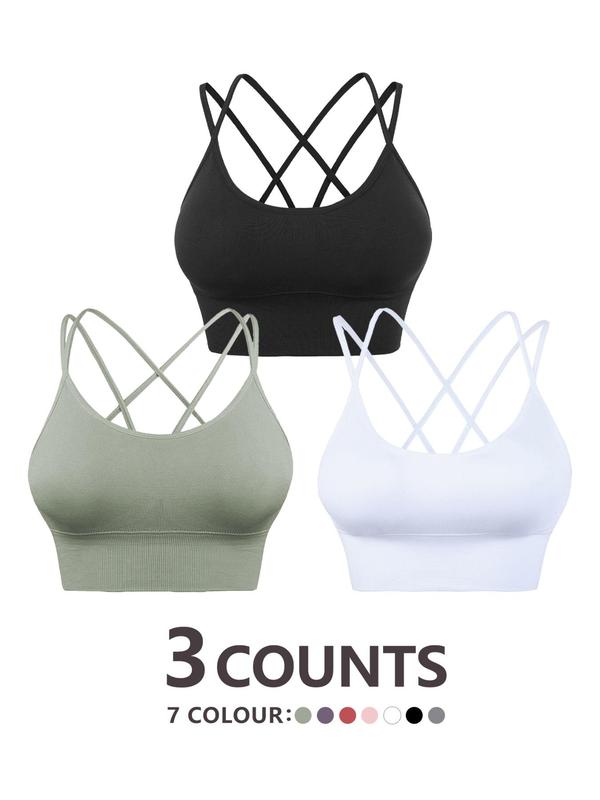 Women's Solid Criss Cross Backless Bra, Soft  Bralette, Comfortable Breathable Wireless Bras for Women, Lingerie for Women, Lingerie for All Seasons, Summer Wear 2024, Fall Wear, Fallfreshness