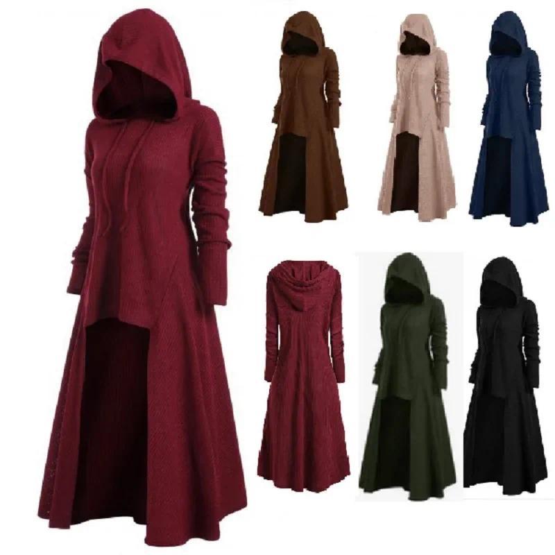 Gothic Witch Tunic Hooded Robe: Perfect for Halloween, Fancy Dress Parties Womenswear Clothing