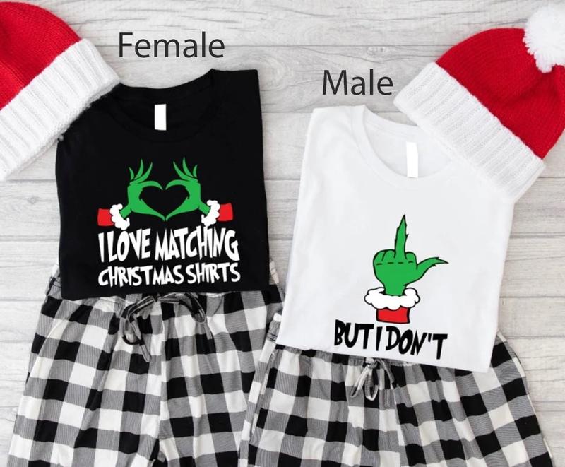 I Love Matching Couples Christmas Shirts, Couple Christmas Pajamas Sweaters, Gingerbread Matching Christmas TShirts, Funny Ugly Sweater Party Tees