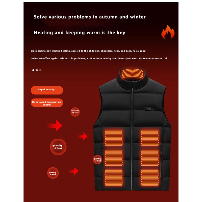 Winter Heated Vest Black [No Battery] Warm and Heating Jacket to Keep Out the Cold Winter Outdoor heated Jacket for Women Heating Jacket coat warm vest