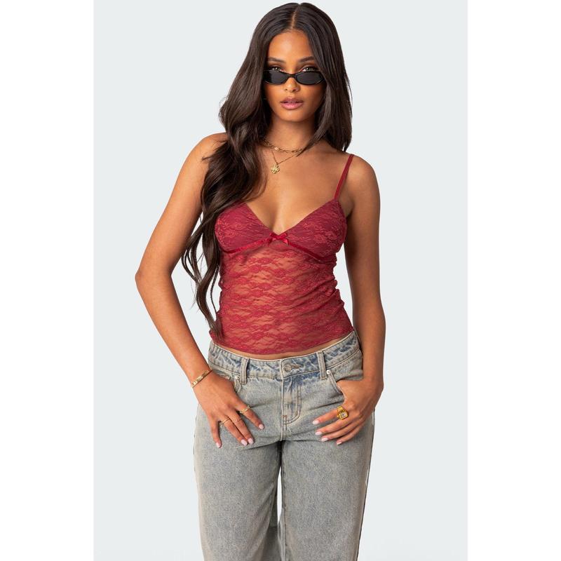 Eira Sheer Lace Tank Top