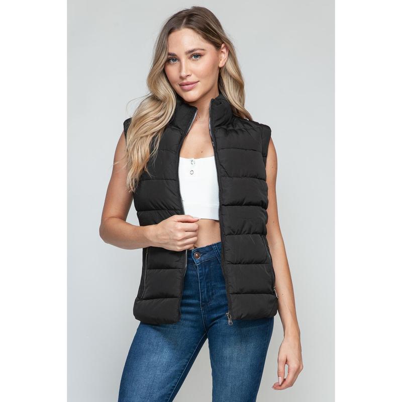 Snobbish Zip Up Turtleneck Vest with Pockets