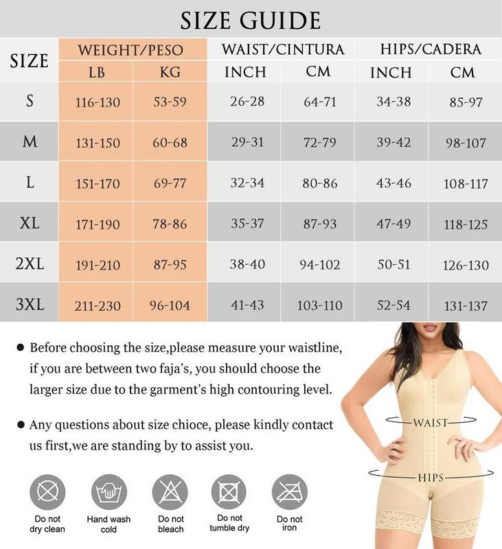 Fajas Colombianas Shapewear for Women Tummy Control Post Surgery Full Body Shaper Butt Lifter with Zipper Crotch Comfort Compression