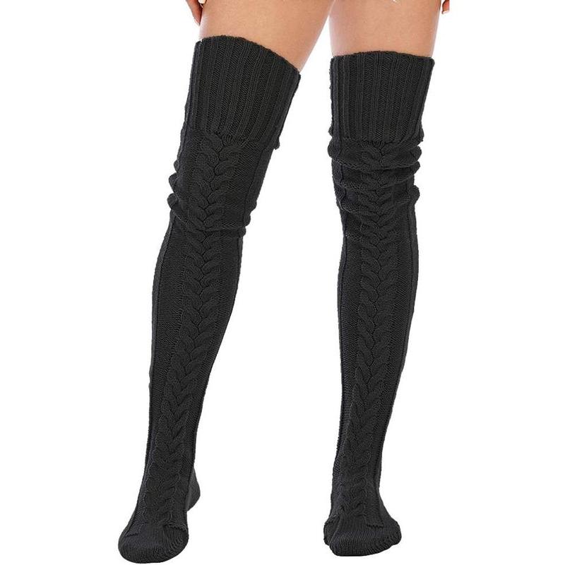 Women's  Knit Thigh High Socks Over the  Sock Extra Long Leg Warmers