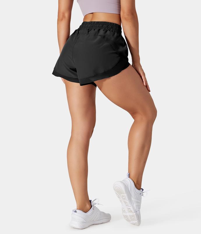 Halara Drawstring Contrast Mesh 2-in-1 Shorts Summer Outfit