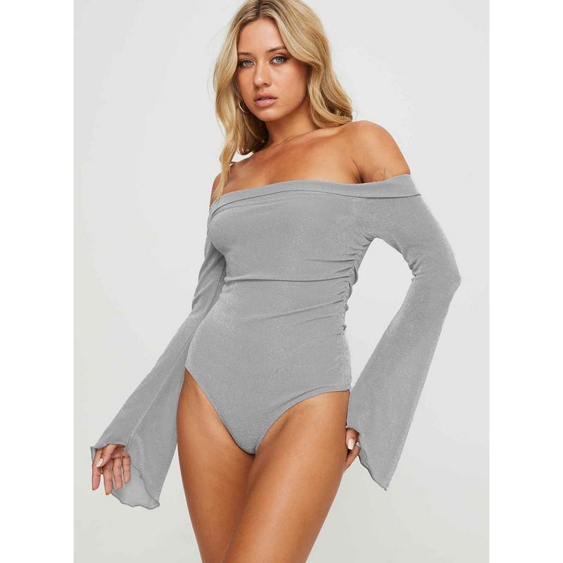 Tullo Off The Shoulder Bodysuit Grey