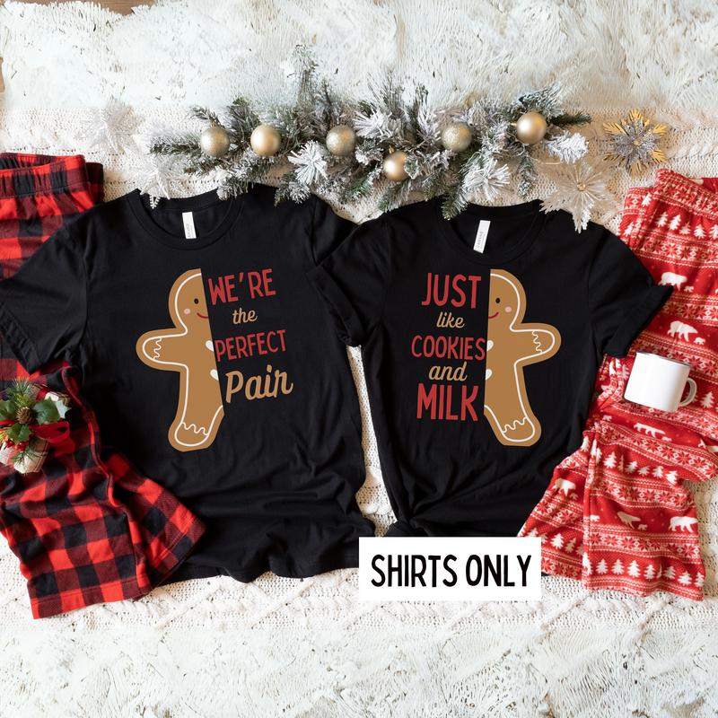 Couples Christmas Shirt, Couple Christmas Pajama, Gingerbread Matching Christmas TShirts, Couple Sweaters,Funny Ugly Sweater Party Tees