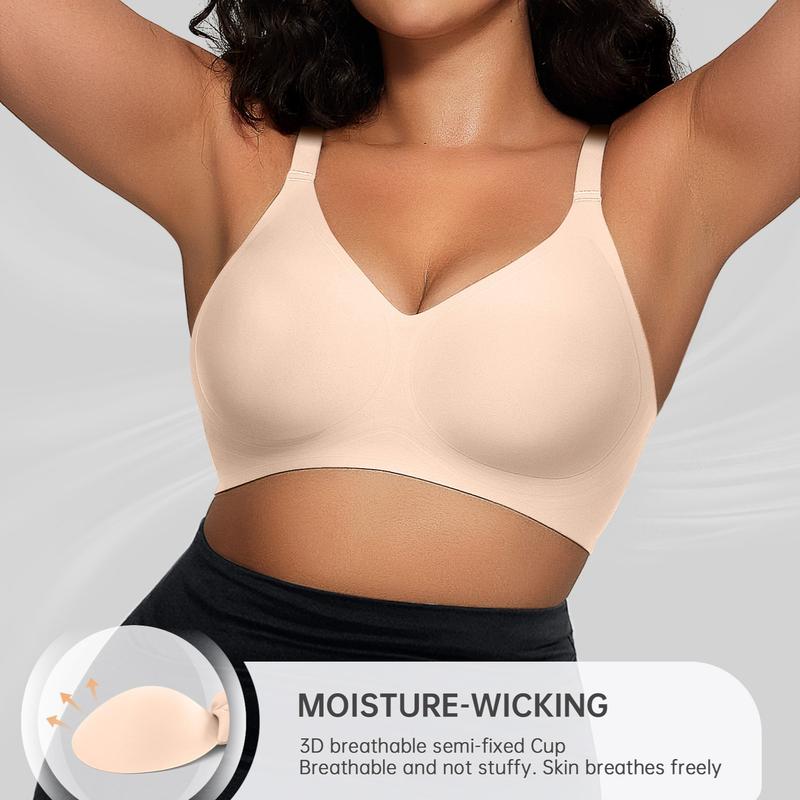 OEAK Women Comfortable Push Up Bras Wireless Seamless Full Coverage Bra Buttery Soft Everyday Tshirt Bra Convertible Bra