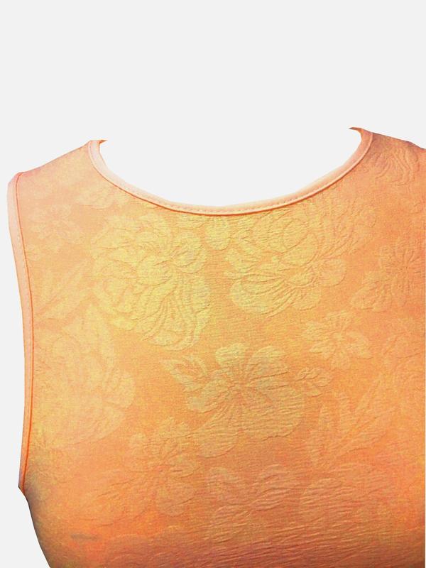 Women's Floral Jacquard Crop Tank Top, Elegant Round Neck Sleeveless Cropped Top for Summer, Tank Tops for Women, Fashion Women's Top for Beach Holiday Vacation Back To School