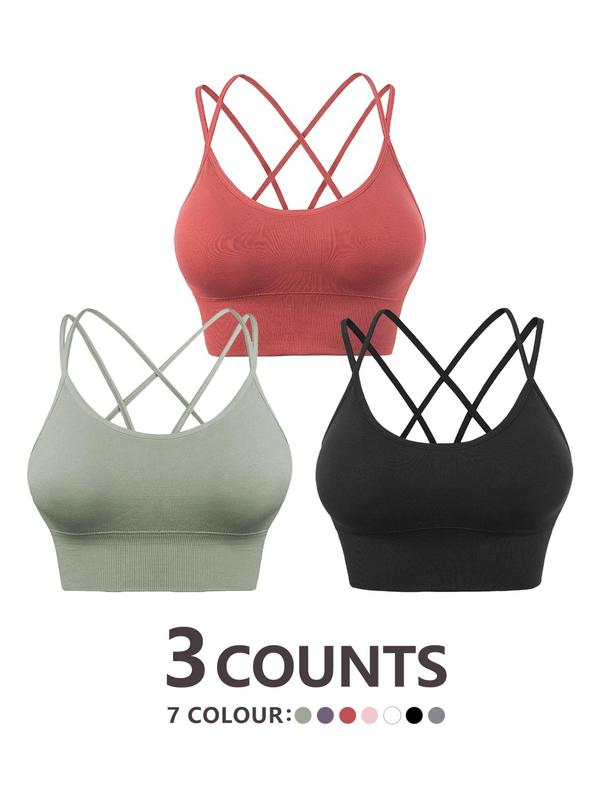 Women's Solid Criss Cross Backless Bra, Soft  Bralette, Comfortable Breathable Wireless Bras for Women, Lingerie for Women, Lingerie for All Seasons, Summer Wear 2024, Fall Wear, Fallfreshness