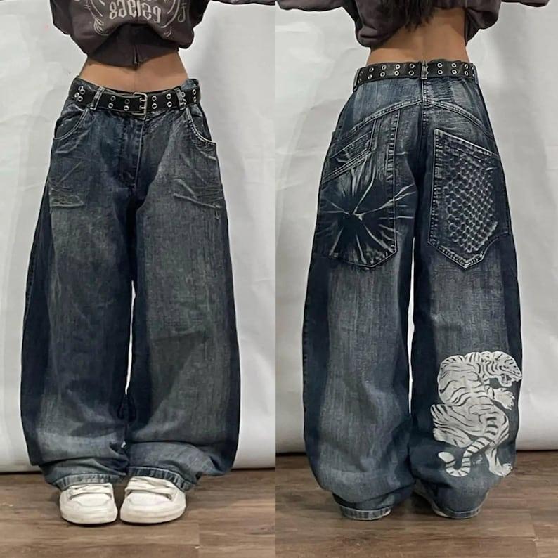 Hip Hop Big Pockets Oversized Jeans, Aesthetic Baggy Jeans, Harajuku Trousers, Plus Size Jeans, Cargo Pants, Gift for Her, Women's Clothing Womenswear Bottom christmas 2024 ornament