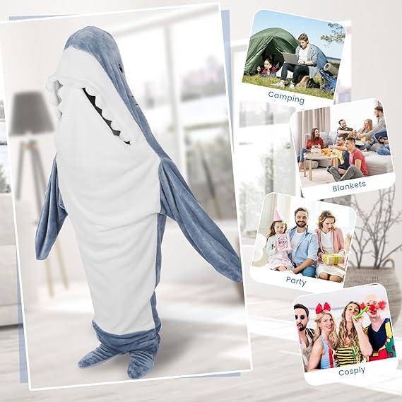 Shark Blanket Hoodie Onesie Shark Sleeping Bag Adult Onesie Pajamas