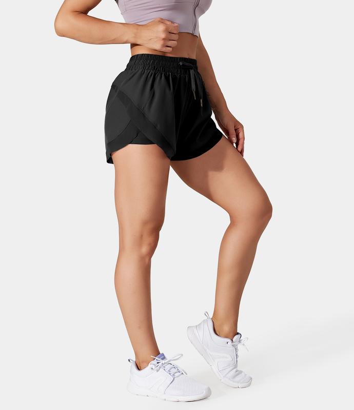 Halara Drawstring Contrast Mesh 2-in-1 Shorts Summer Outfit