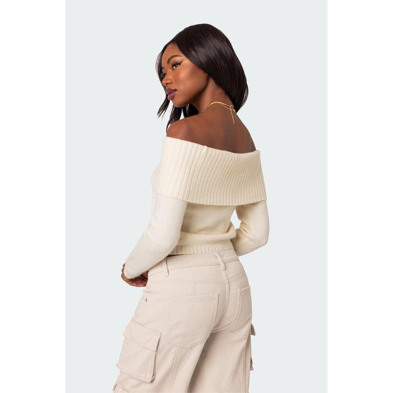 Tamara Fold Over Knit Top