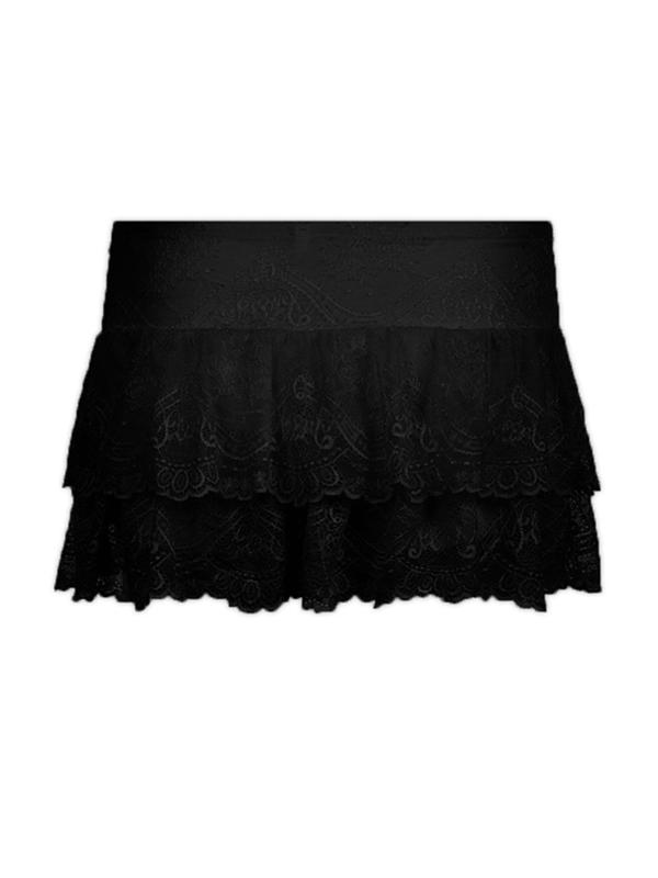 Women's Contrast Lace Tiered Layer Vintage Skorts, Fashion Mini Lace Bubble Skirt, Mini Skirt, Ladies Summer Bottoms Mini Skirt Black Short Skirts, Womenswear, Downtown Girl Clothes, Preppy 80s Clothes