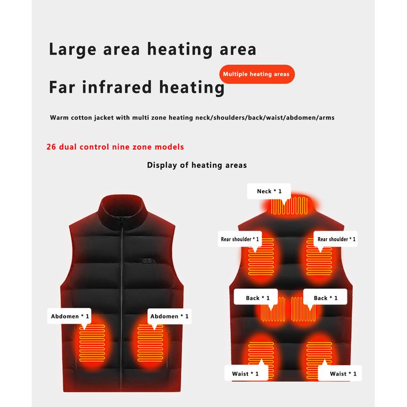 Winter Heated Vest Black [No Battery] Warm and Heating Jacket to Keep Out the Cold Winter Outdoor heated Jacket for Women Heating Jacket coat warm vest