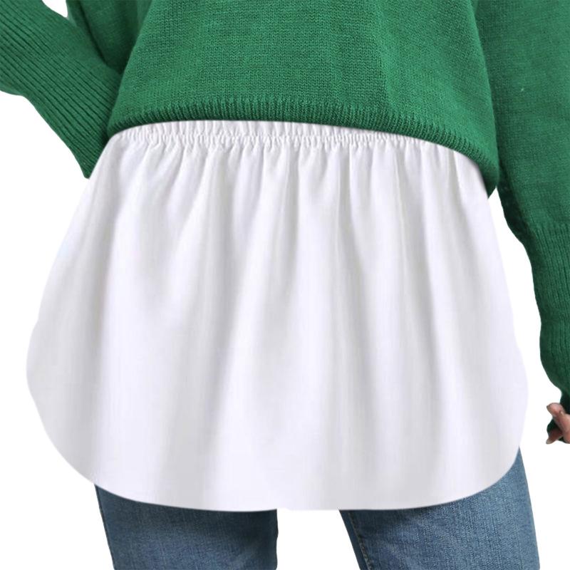 Shirt Extender for Women, Adjustable Fake Layering Top Lower Sweep Shirt Half Length Skirt Undershirt Casual Party Streetwear