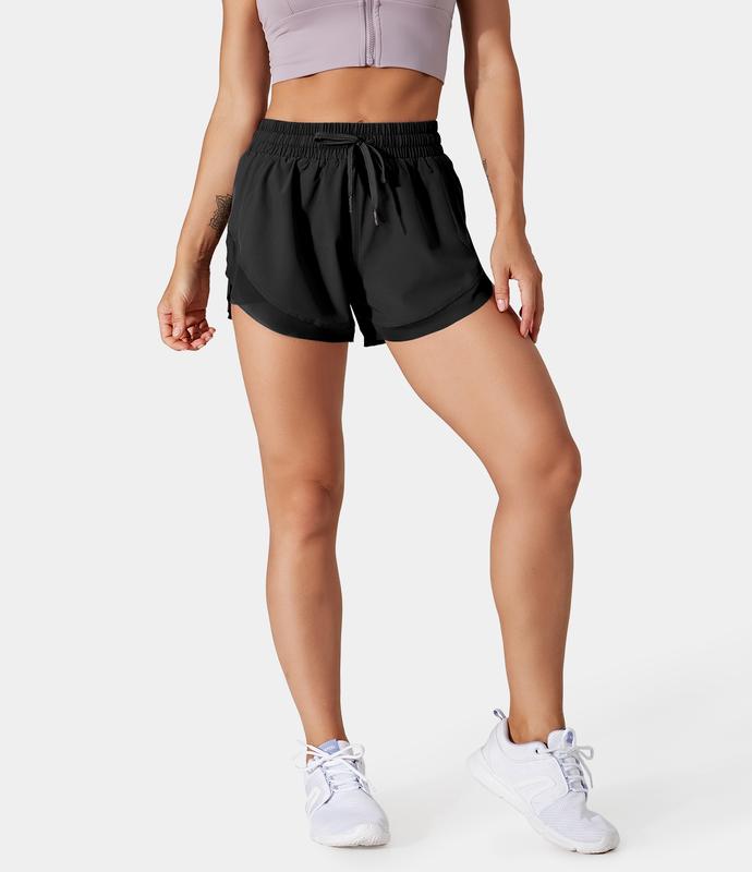 Halara Drawstring Contrast Mesh 2-in-1 Shorts Summer Outfit