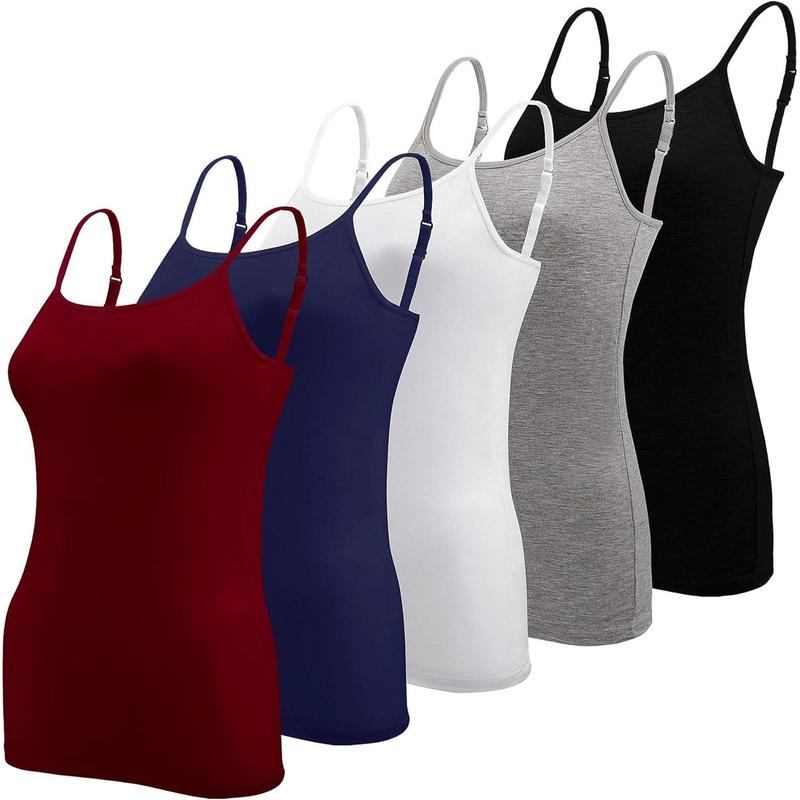 5 Pcs Women's Camisole Tank Top Undershirt Spaghetti Strap Basic Camisoles