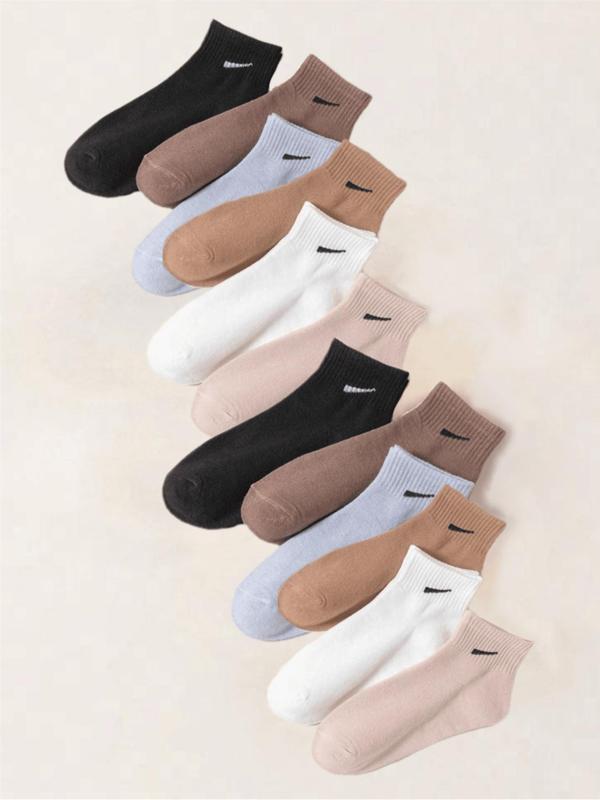 Women's Solid Low Cut Socks, Casual Comfortable Breathable Socks for Daily Wear, Multipack Knit Socks for All Seasons