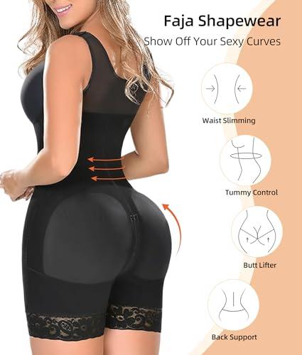 Fajas Colombianas Shapewear for Women Tummy Control Post Surgery Full Body Shaper Butt Lifter with Zipper Crotch Comfort Compression