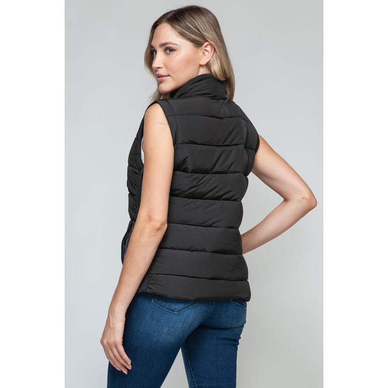 Snobbish Zip Up Turtleneck Vest with Pockets