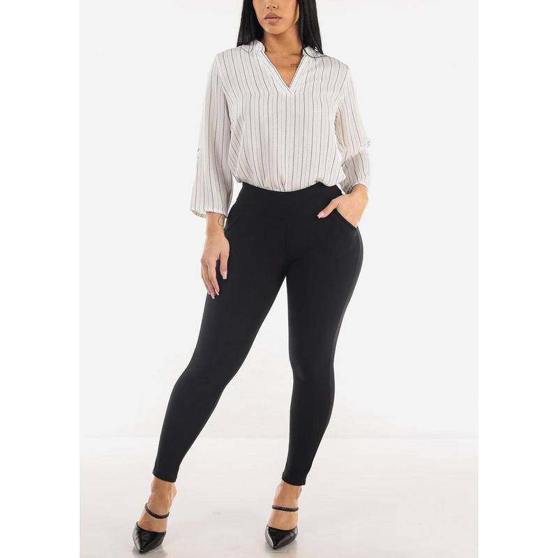 Butt Lift High Waist Black Skinny Ankle Pants