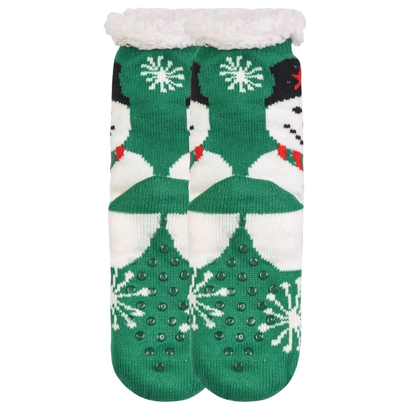 3 Pairs Fuzzy Non Slip Slipper Socks with Grippers Christmas Gifts Fleece Lined Warm Lining Xmas Party Fluffy Non Skid Ripple Sleeping Socks Winter