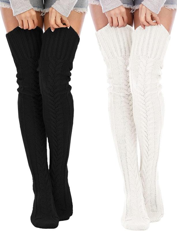 Women's  Knit Thigh High Socks Over the  Sock Extra Long Leg Warmers