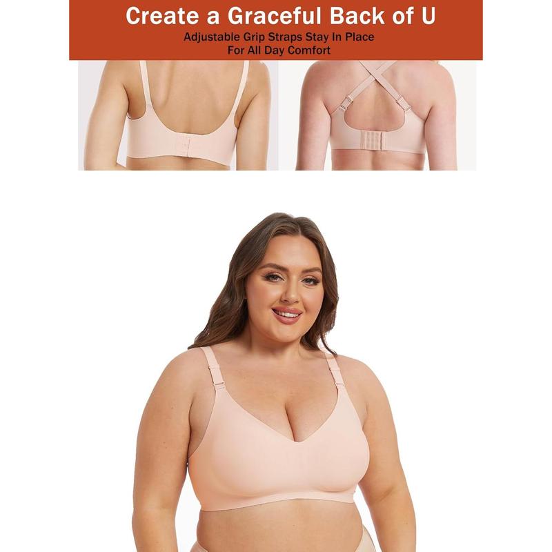 Comfortable Seamless Full Coverage Bra for Women Wireless Bras with Soft Support Regular and Plus Size