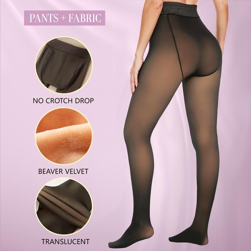 THE ORIGINAL! 3 SHADES • SIZE XS - 2XL • MAGIC FLEECE LINED LEGGINGS • CLOSED FOOT (LOOKS LIKE PANTYHOSE) Winter Comfort Fleece Tights Available in Plus Size and Brown Fur