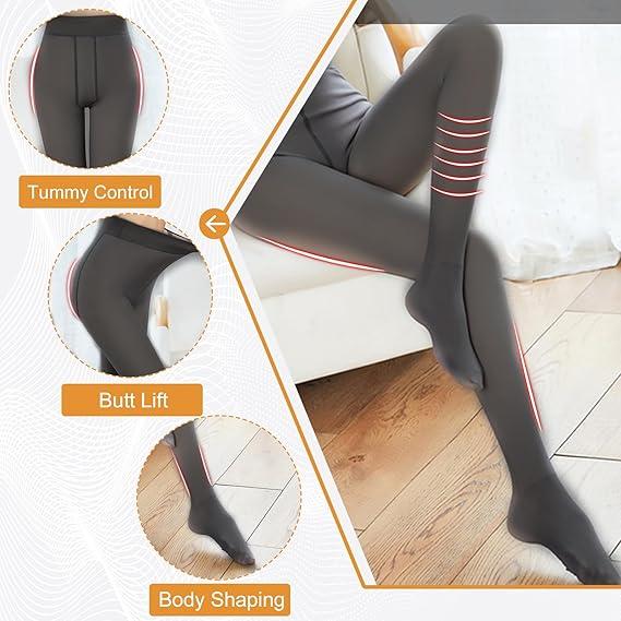 [HOT PRODUCTS 2024] Fleece Lined Tights Sheer Women - Fake Translucent Warm Pantyhose Leggings Sheer Thick Tights for Winter